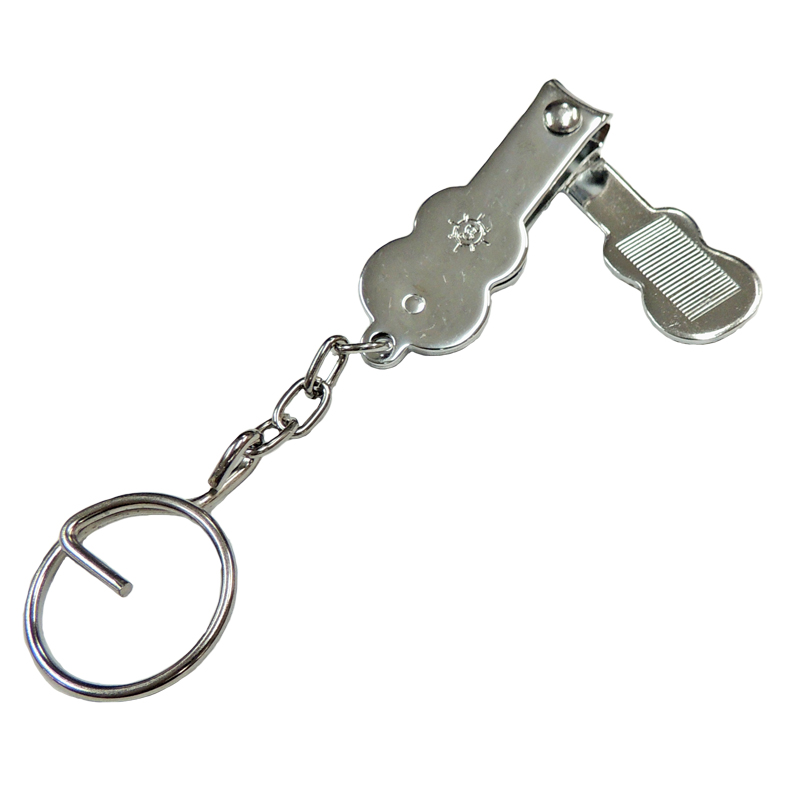 enamel  guitar-shaped nail clipper keychain